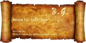Wesely Gábor névjegykártya
